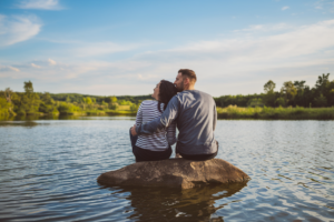 A serene and harmonious photo representing spiritual connection and growth in relationships